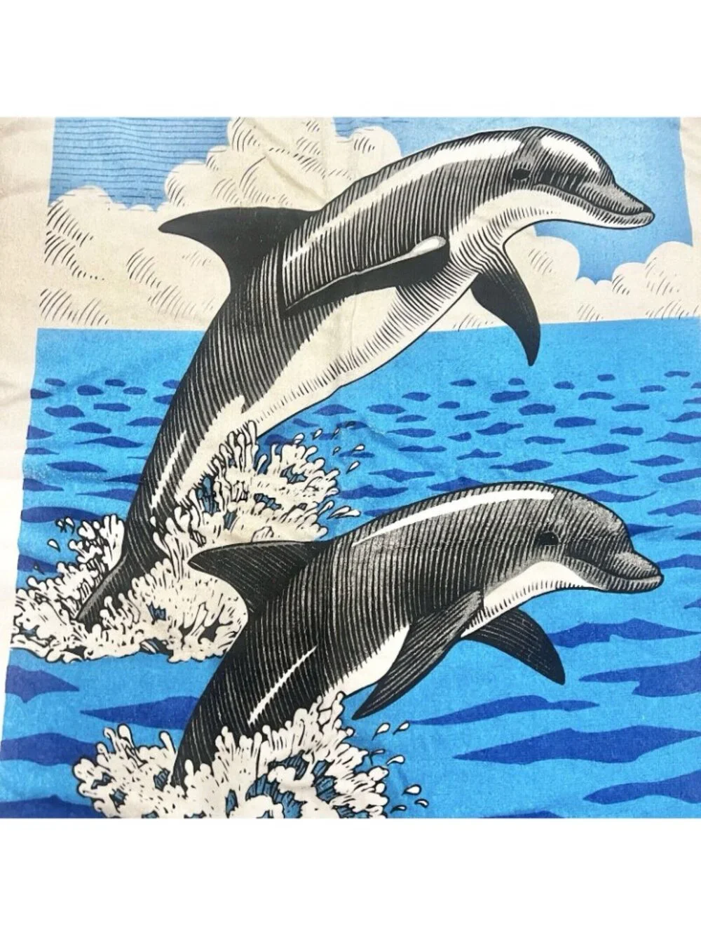 Vintage Ocean Spray beach towel Dolphins center for Marine Conservation